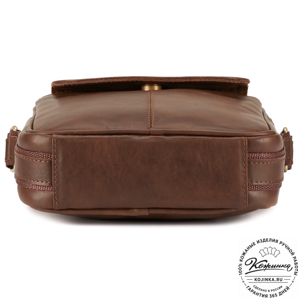 Кожаная сумка "Канада" (коричневая гладкая кожа)