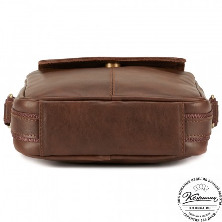 Кожаная сумка "Канада" (коричневая гладкая кожа)