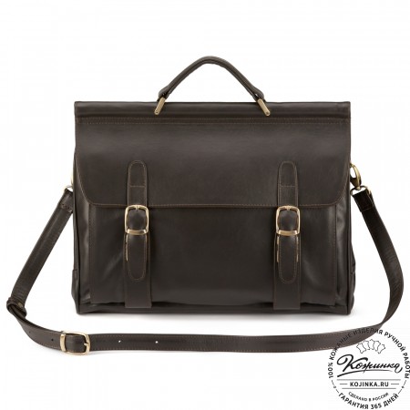 Кожаный портфель "Версаль" (тёмно-коричневый)