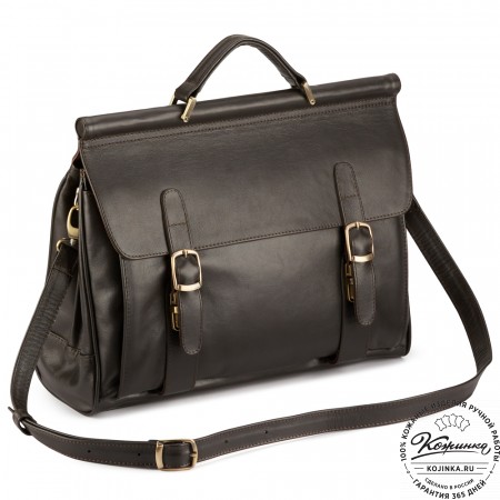 Кожаный портфель "Версаль" (тёмно-коричневый)