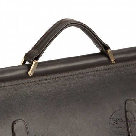 Кожаный портфель "Версаль" (тёмно-коричневый)