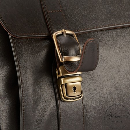 Кожаный портфель "Версаль" (тёмно-коричневый)