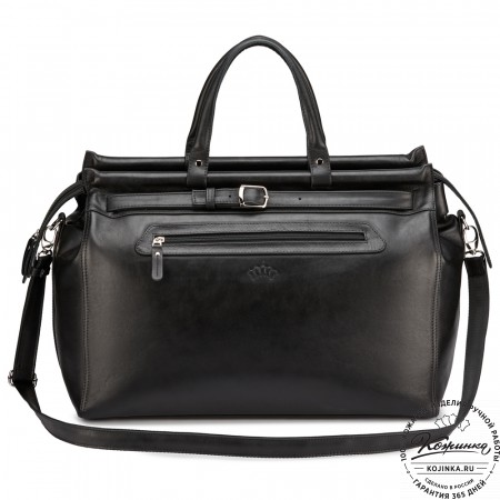 Кожаный дорожный саквояж "Сальери" (чёрный)