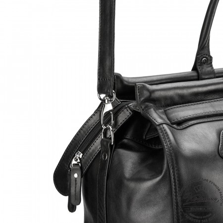 Кожаный дорожный саквояж "Сальери" (чёрный)
