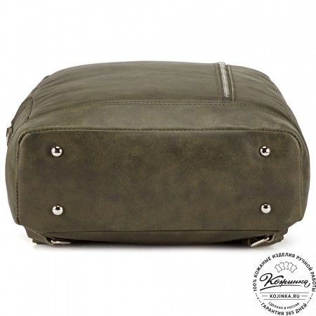 Кожаный рюкзак "Дрезден" (хаки гладкая кожа)