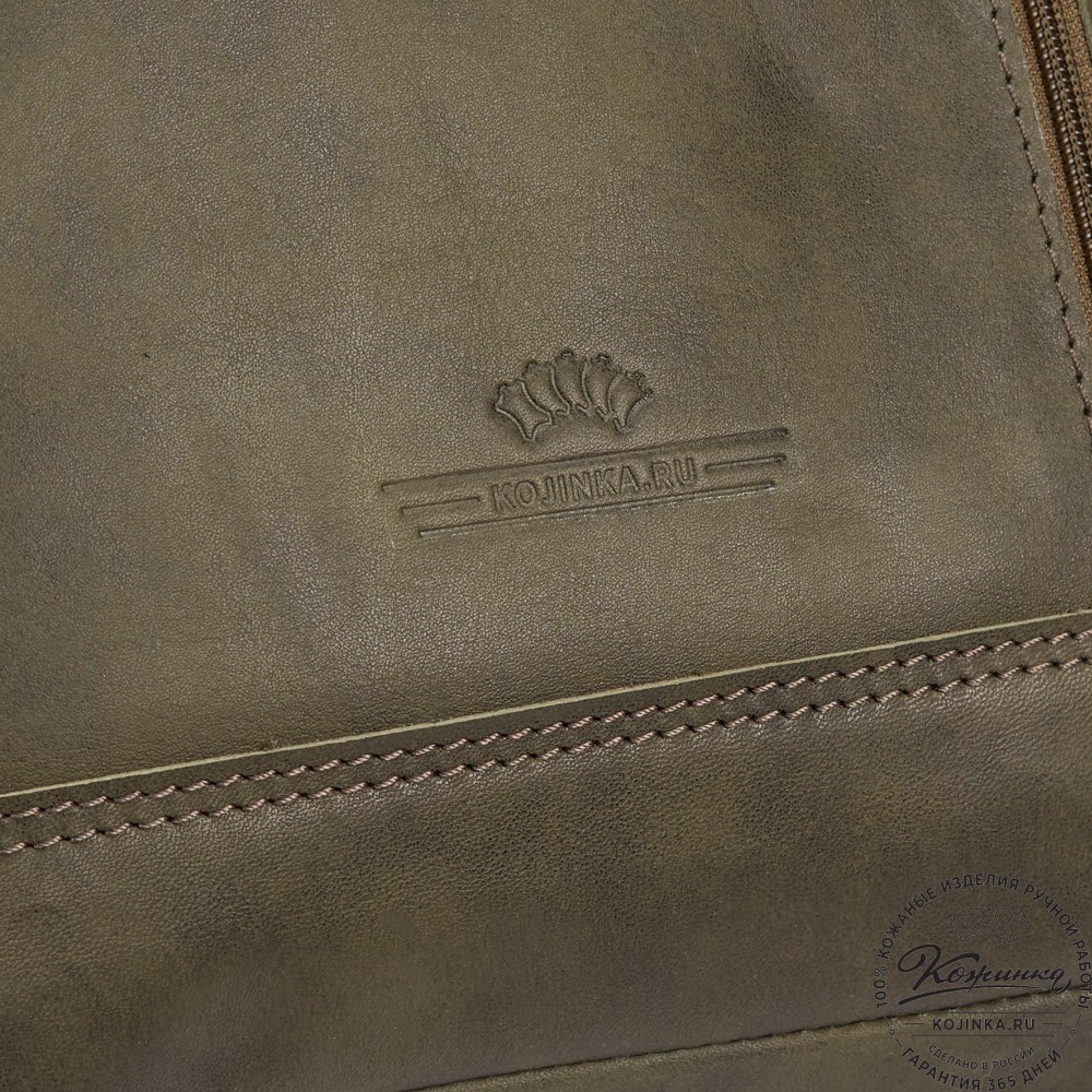 Кожаный рюкзак "Дрезден" (хаки гладкая кожа)