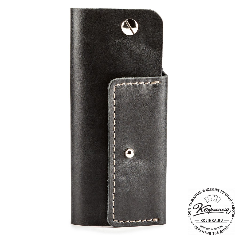 Кожаная ключница "Латвия" (чёрная)