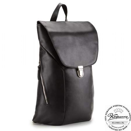 Кожаный рюкзак "Беатрис" (черная гладкая кожа)