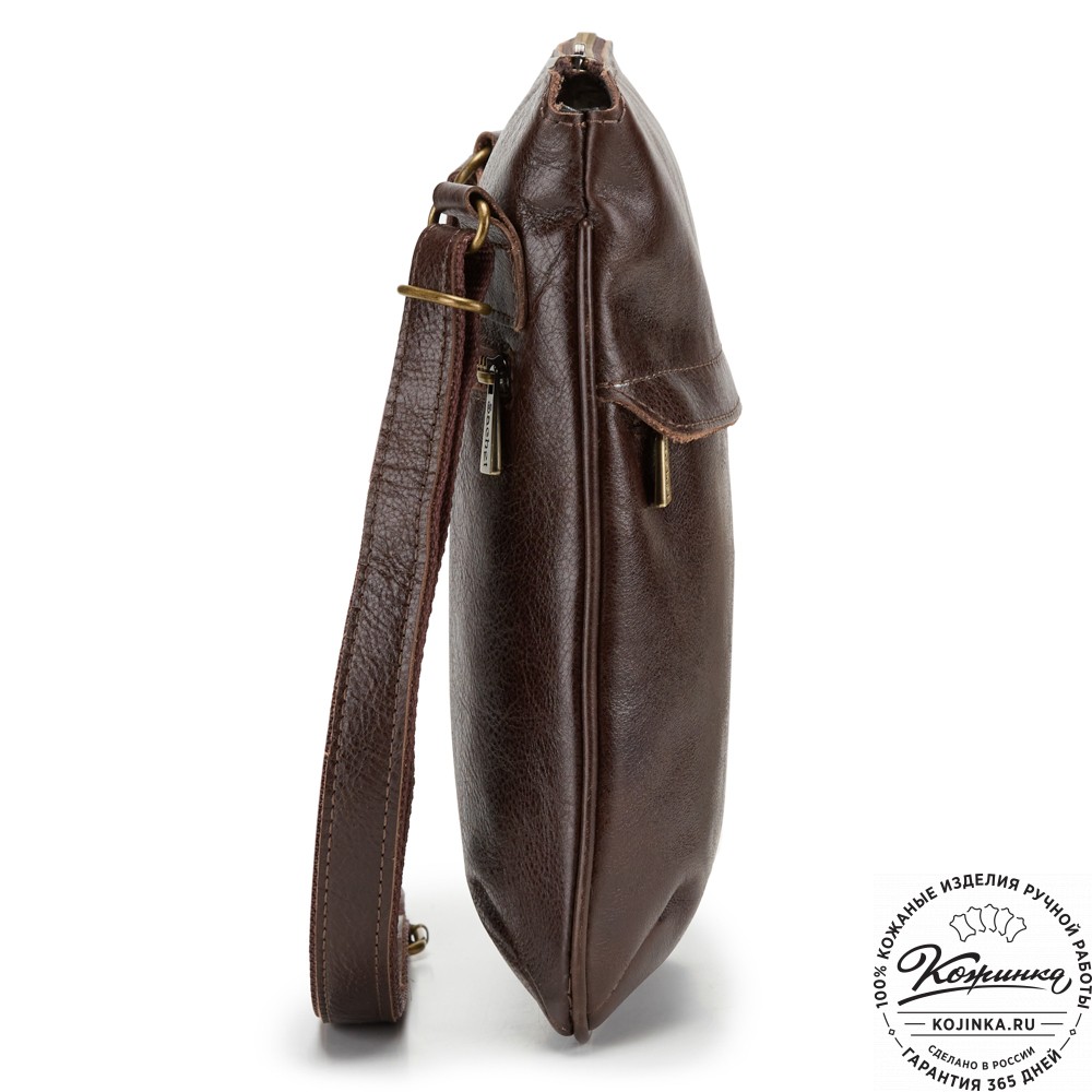 Кожаная сумка "Говард" (тёмно-коричневая)