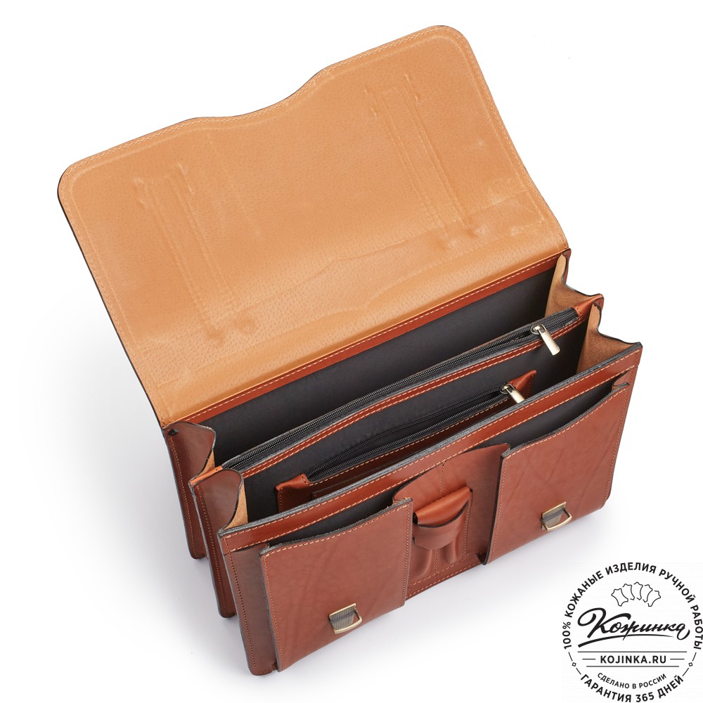 Кожаный портфель "Юрист"  (рыжий)
