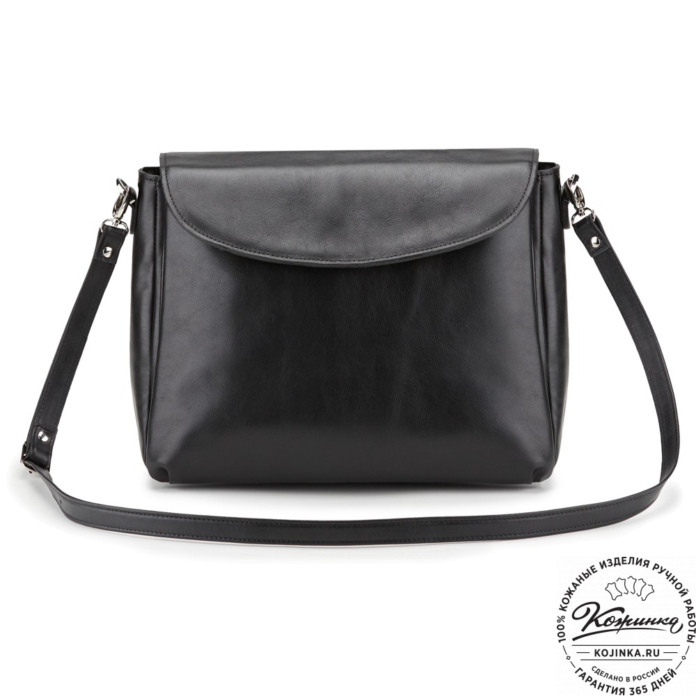 Кожаная женская сумка "Кейт" (чёрная)