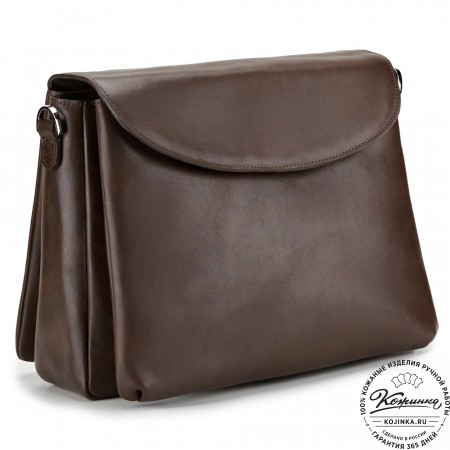 Кожаная женская сумка "Кейт" (коричневая)