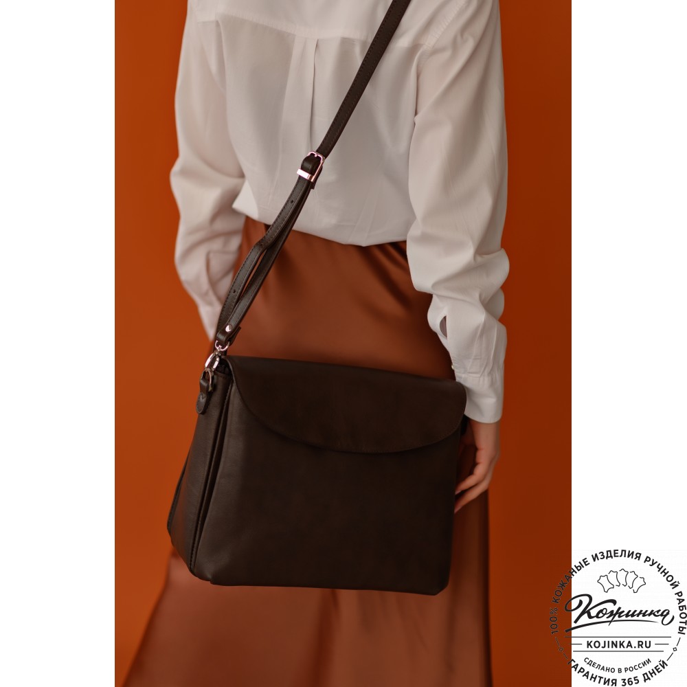 Кожаная женская сумка "Кейт" (коричневая)