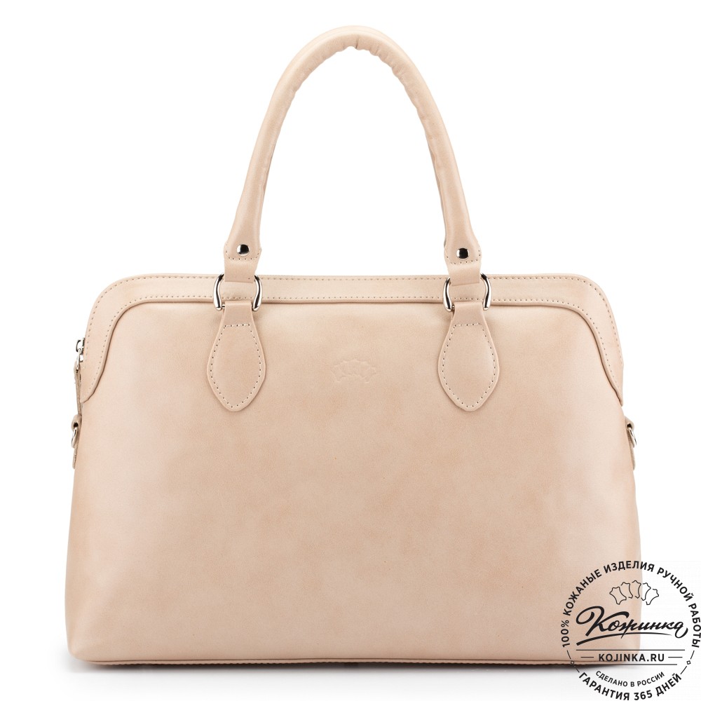 Женская кожаная сумка "Аврора" (бежевая)