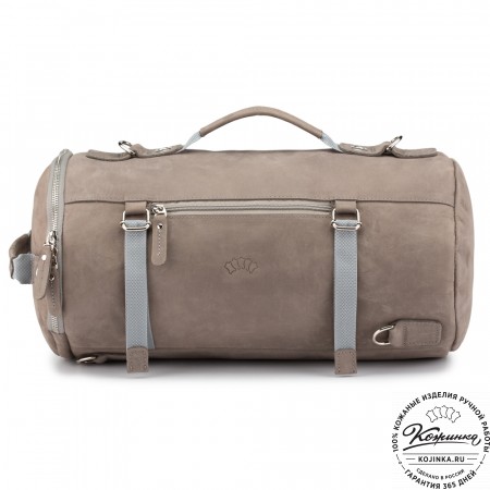 Кожаная сумка-трансформер "Скаут" (cерый крейзи)