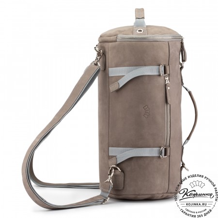 Кожаная сумка-трансформер "Скаут" (cерый крейзи)