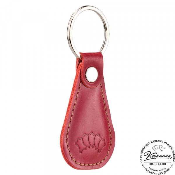 Кожаный брелок "Дельта" (красный). фото 1