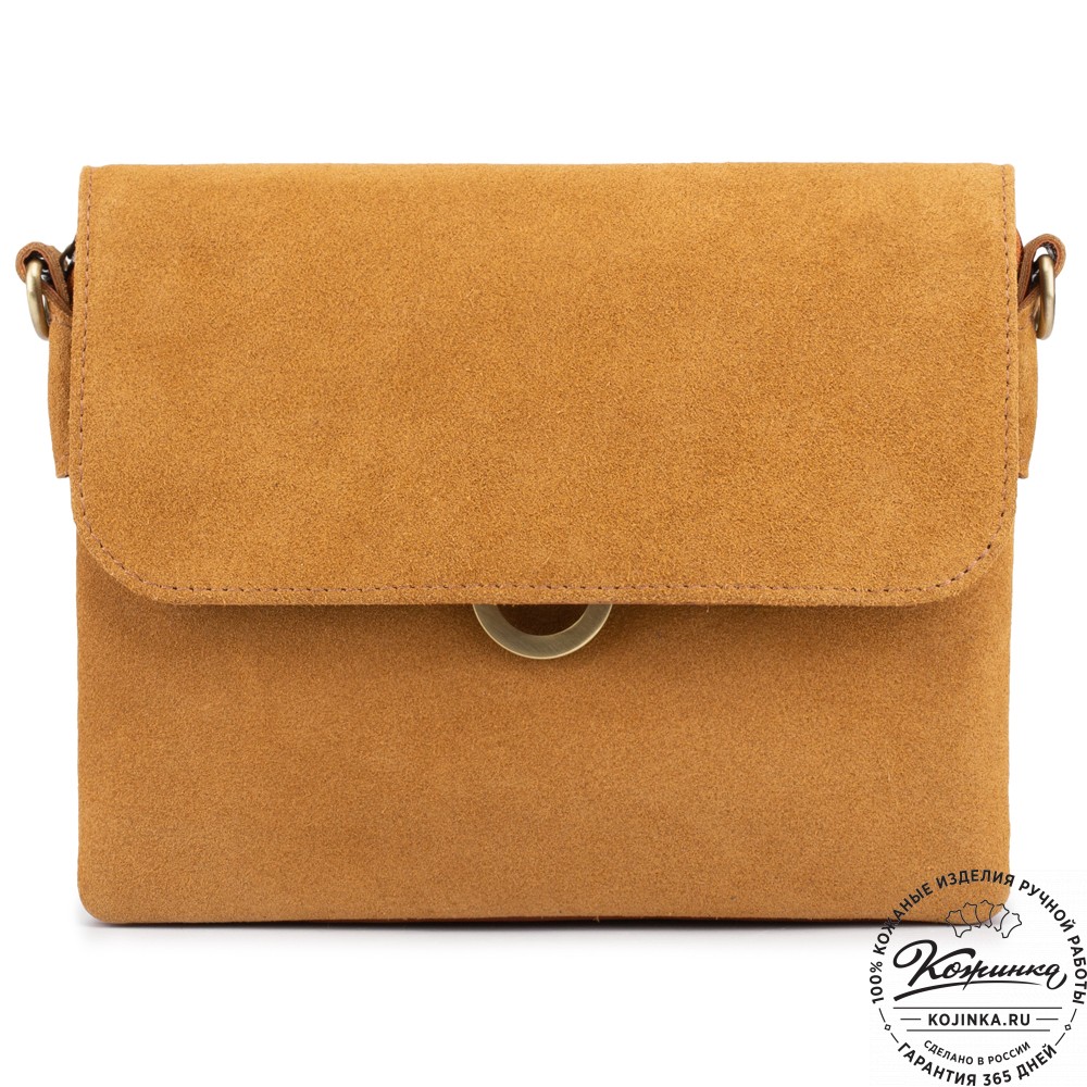 Женская сумка из кожи и замши  "Мишель мини" (рыжая)