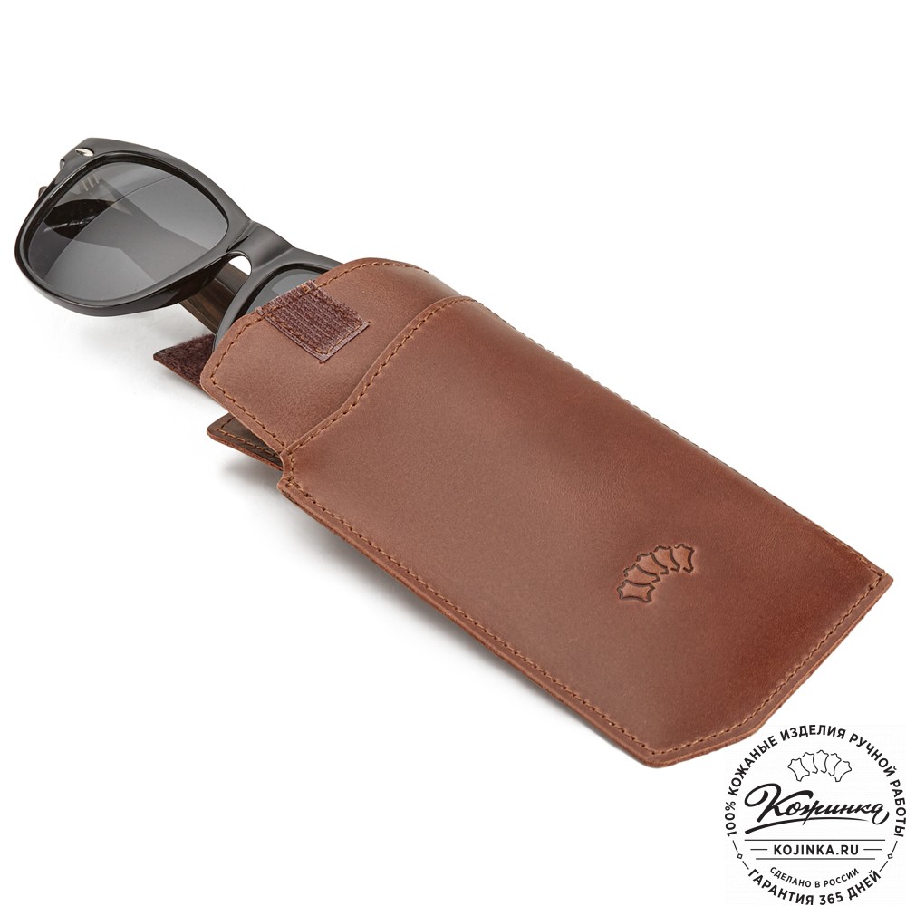 Кожаный футляр для очков "Египет" (коричневый)