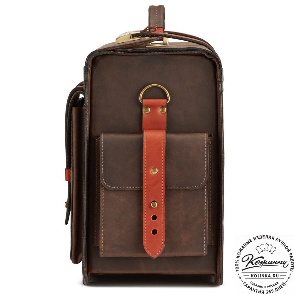 Кожаный портфель-кофр "Корлеоне" (коричневый крейзи)