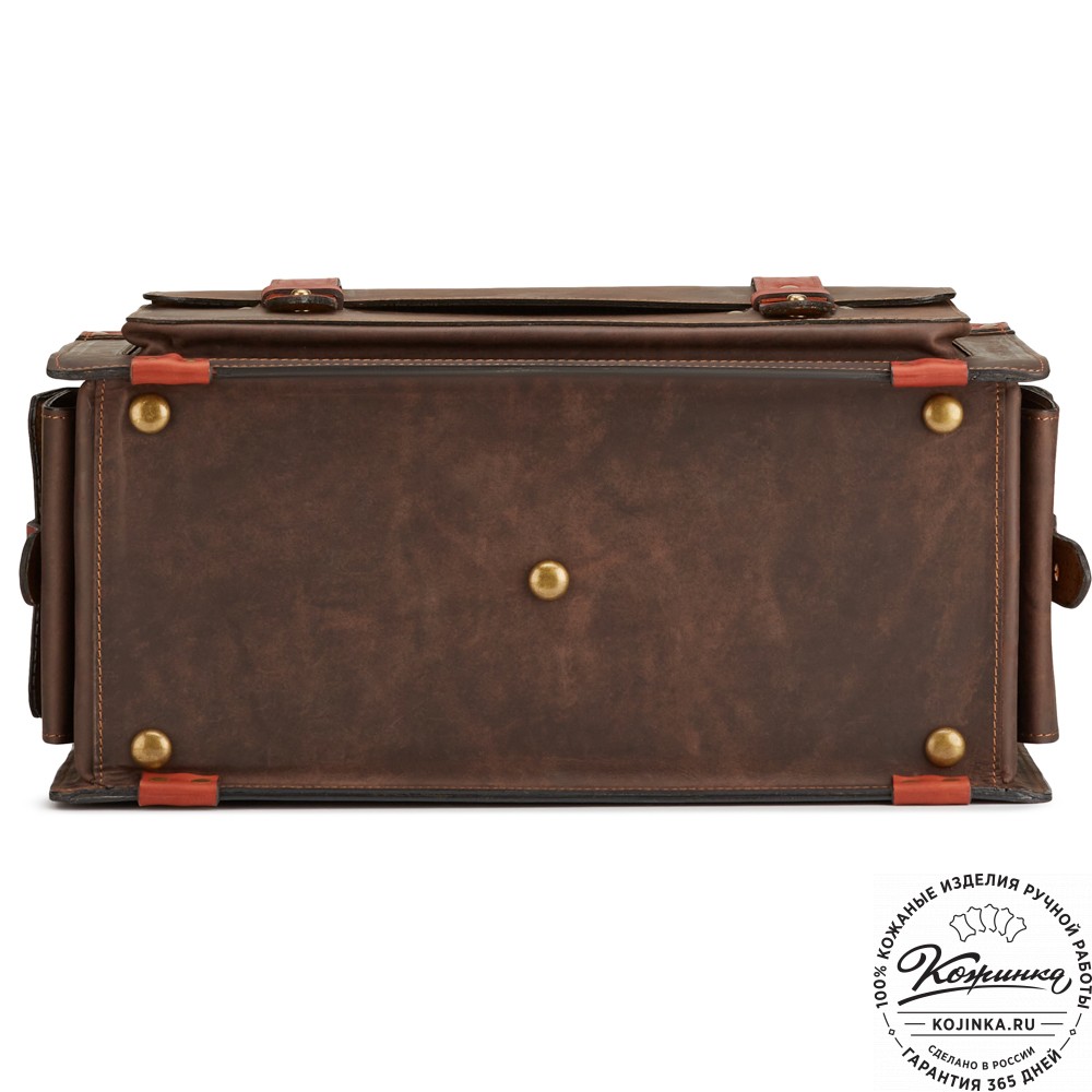 Кожаный портфель-кофр "Корлеоне" (коричневый крейзи)