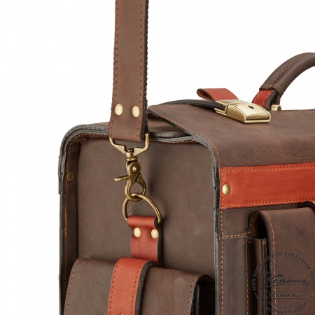 Кожаный портфель-кофр "Корлеоне" (коричневый крейзи)