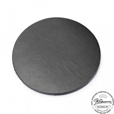 Кожаная подставка для стакана Костер - круг (чёрная)
