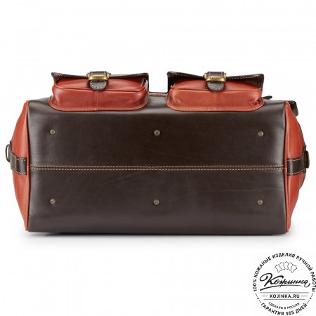 Кожаный дорожный саквояж "Большой" (светло-коричневый)