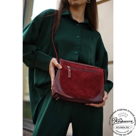 Женская кожаная сумка "Валери" (бордо)