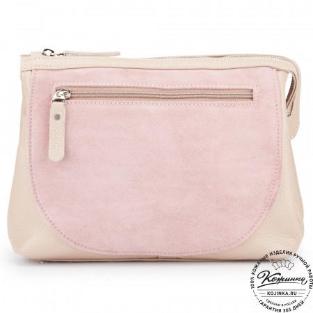 Женская кожаная сумка "Валери" (пудра)