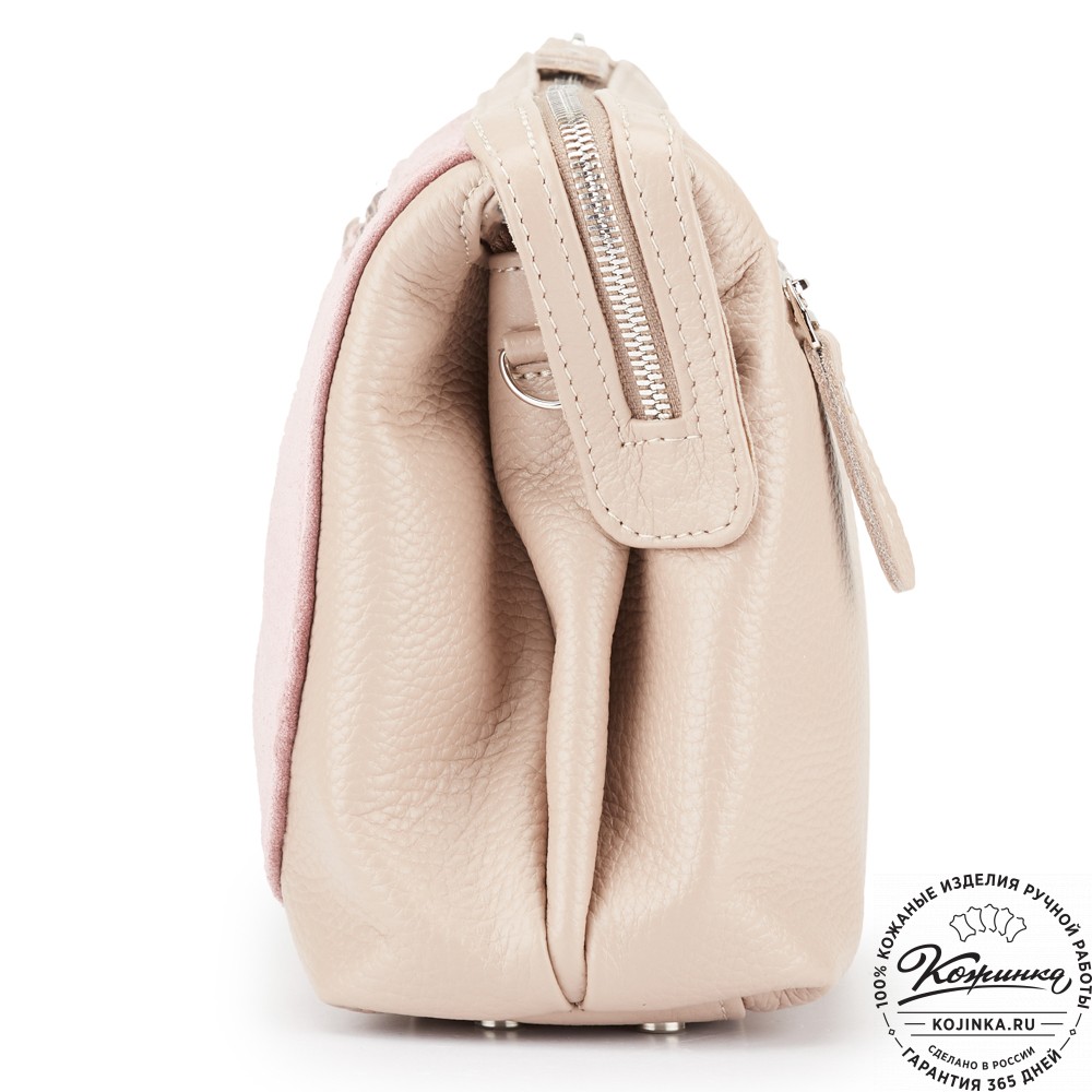 Женская кожаная сумка "Валери" (пудра)