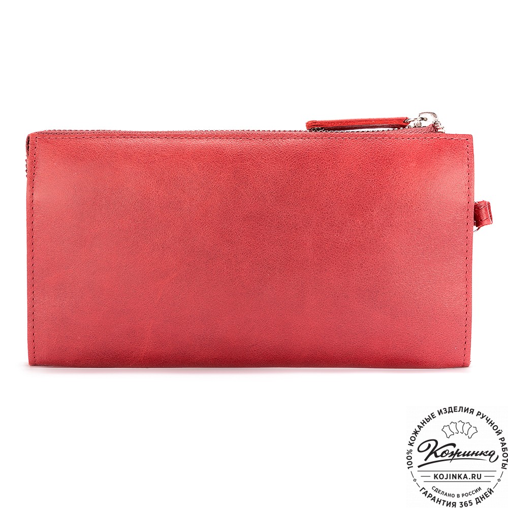 Кожаный клатч  Москва (малина)