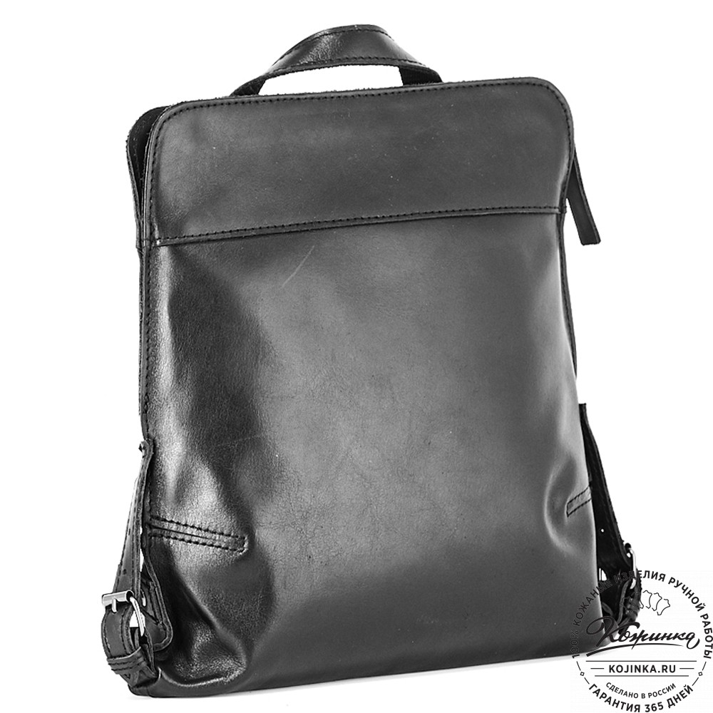 Женский кожаный рюкзак "Салоники" (чёрный)