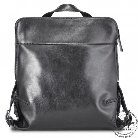 Женский кожаный рюкзак "Салоники" (чёрный)