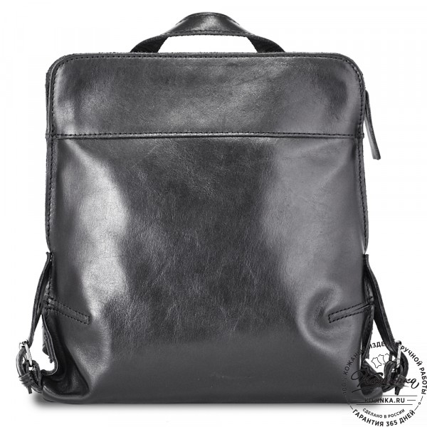 Женский кожаный рюкзак "Салоники" (чёрный). фото 1