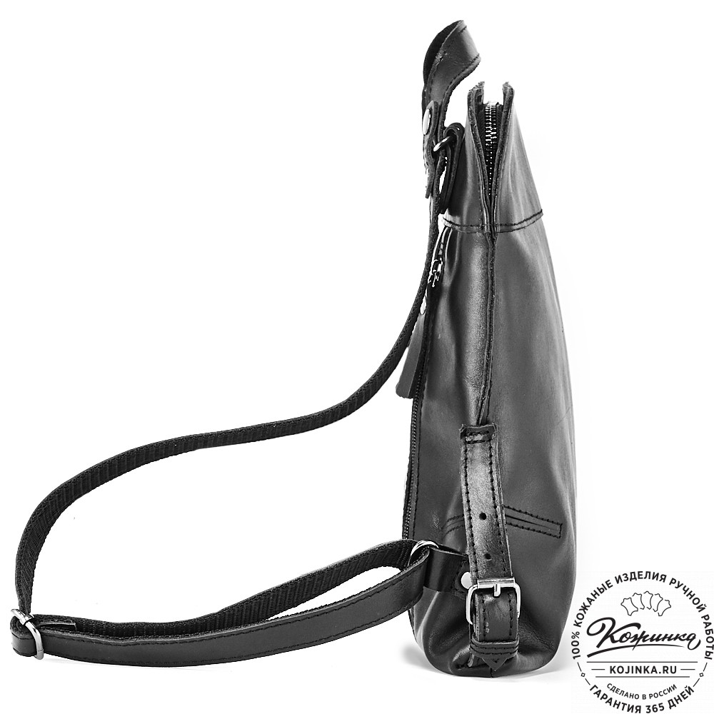 Женский кожаный рюкзак "Салоники" (чёрный)