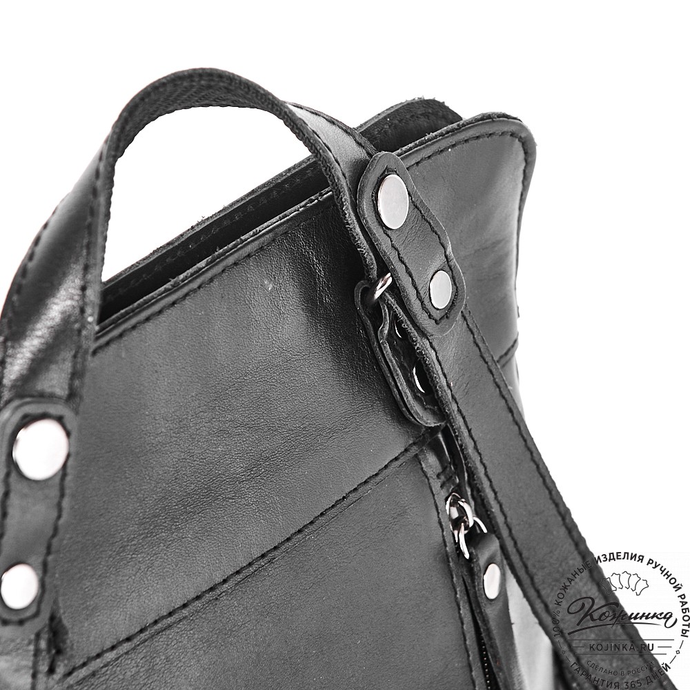 Женский кожаный рюкзак "Салоники" (чёрный)