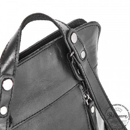 Женский кожаный рюкзак "Салоники" (чёрный)