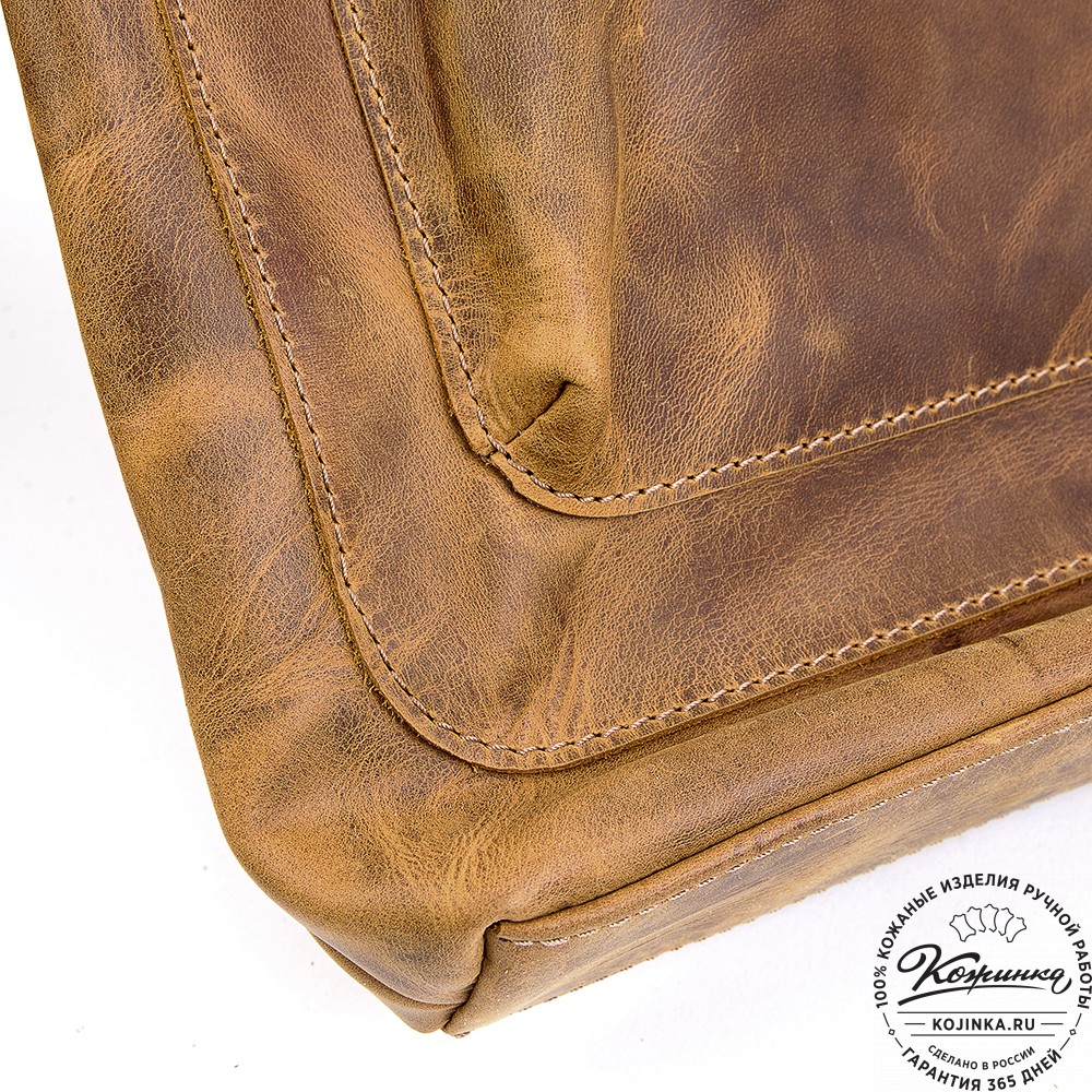 Кожаный рюкзак "Спэйс" (рыжий крейзи)