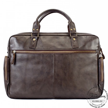 Кожаная деловая сумка для командировок "Бастилия" (коричневая)
