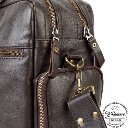 Кожаная деловая сумка для командировок "Бастилия" (коричневая)