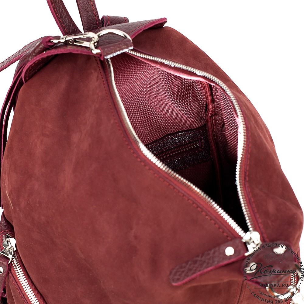 Женский кожаный рюкзак "Афродита" (бордо)