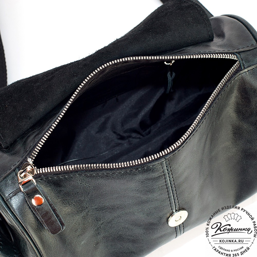 Кожаная сумка "Джерри" (чёрный антик)