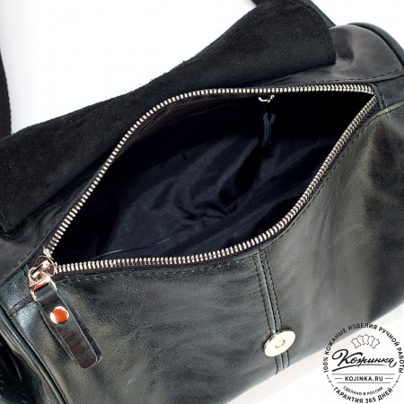 Кожаная сумка "Джерри" (чёрный антик)