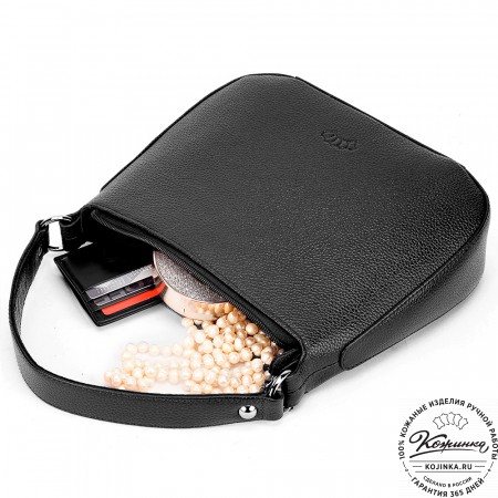 Женская кожаная сумка "Каролина" (чёрная)