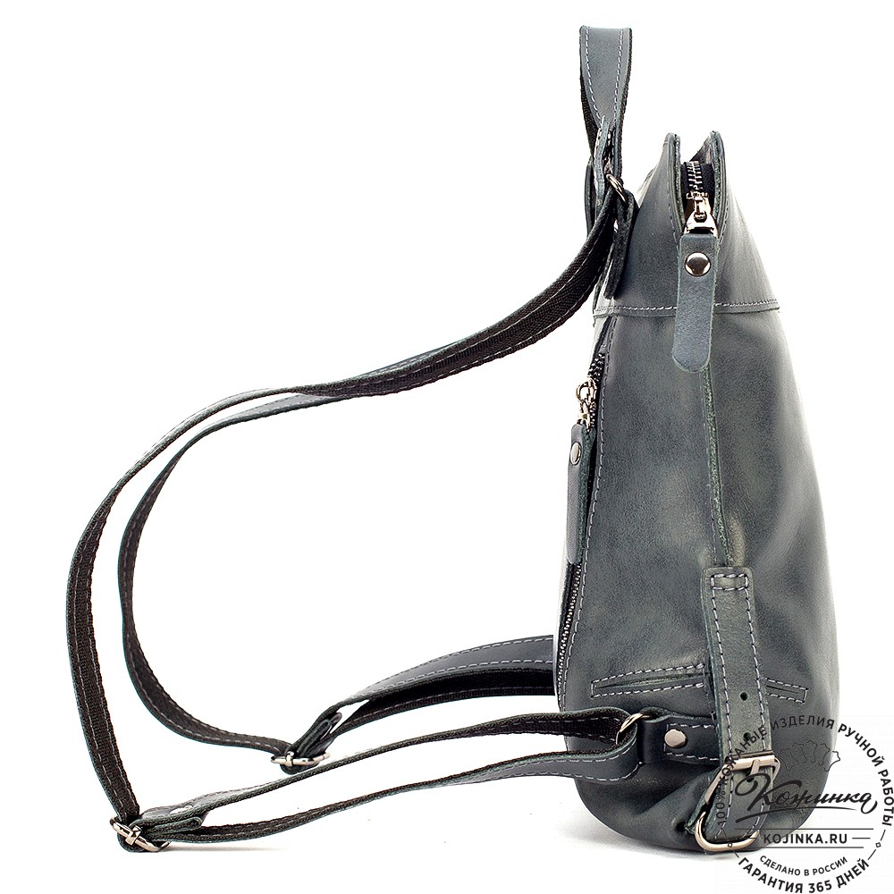 Женский кожаный рюкзак "Салоники" (серый)