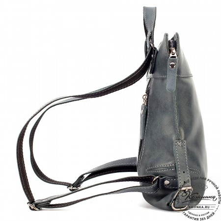 Женский кожаный рюкзак "Салоники" (серый)