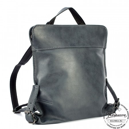 Женский кожаный рюкзак "Салоники" (серый)