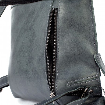 Женский кожаный рюкзак "Салоники" (серый)