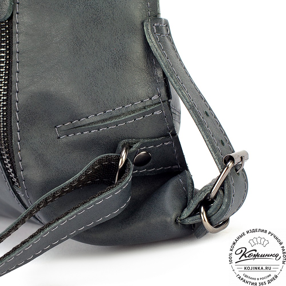 Женский кожаный рюкзак "Салоники" (серый)